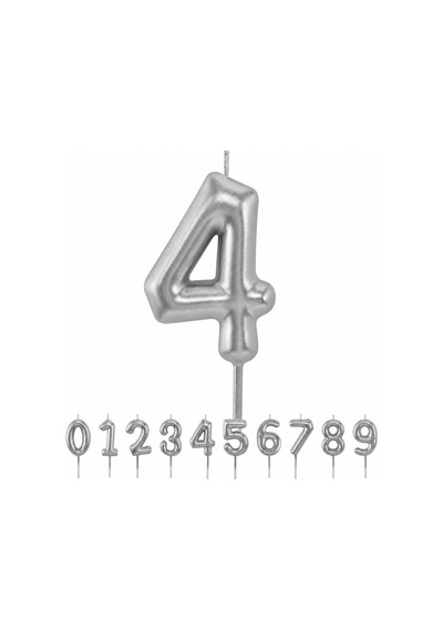 Rakamlı Gümüş Silver Pasta Mumu Yaş 9
