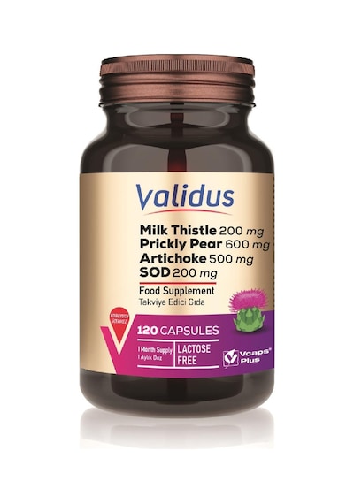 Validus Liver Milk Thistle 200 Mg Artichoke 500 Mg 120 Kapsül