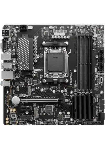 Msı Pro B650m-p Ddr5 6000mhz Oc 1xvga 1xhdmı 1xdp 2xm.2 Usb 3.2 Matx Am5 Amd Am5 9000/8000/7000 Serileri İle Uyumlu