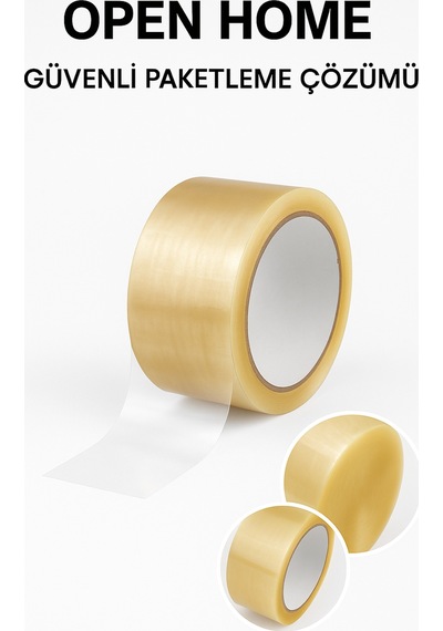2 Adet - 100 Metre Şeffaf Koli Bandı Extra Strong 40 Micron Kalınlık, Güçlü Yapışkan Diğer