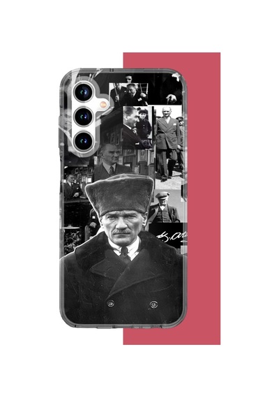 Samsung Galaxy A35 Uyumlu Atatürk Kolaj 2.jpeg Baskılı Silikon Kılıf Renkli