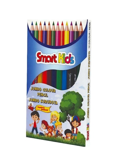 Smart Kids Jumbo Kuru Boya 12 Renk Tam Boy Diğer