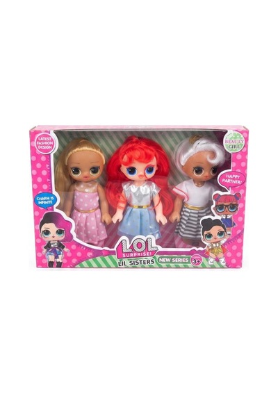 Lol Lil Sisters 3'lü Bebek Seti Kız Çocuk Sevimli Bebek Oyuncak Seti