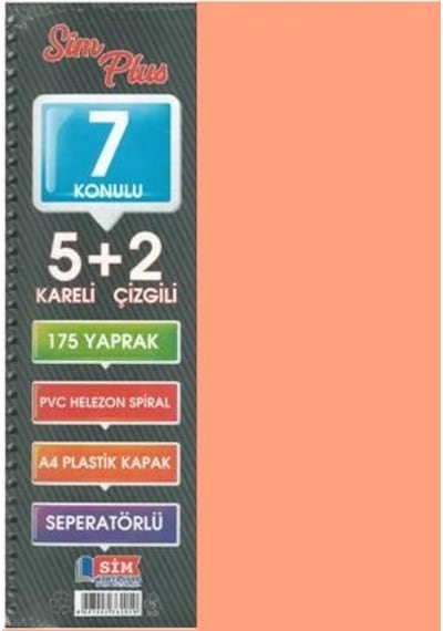 Sımplus A4 5+2 175 Yp Plastik Kapak Ayraçlı Defter Yavru Ağzı