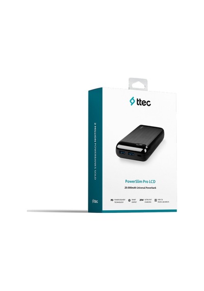 Ttec Powerslim Pro Lcd 20.000 Mah Pd 20w Taşınabilir Şarj Aleti / Powerbank Usb-c Giriş/çıkış Çok Renkli