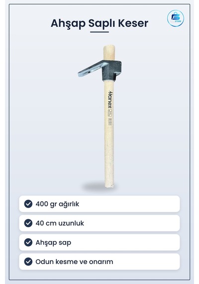 Keser 400 Gr 40 Cm Balta Ahşap Saplı Hırdavat Onarım Odun Kesme M