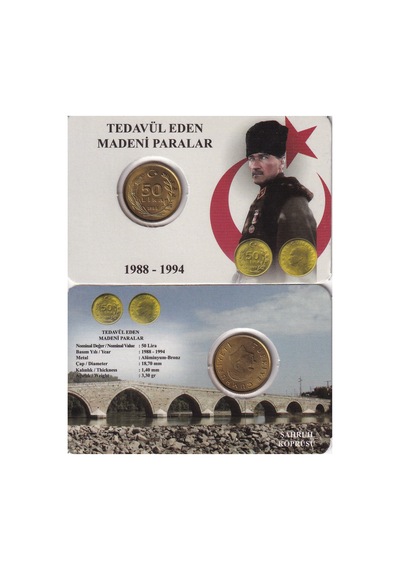 1988 Yılı Nadir Meksika Baskı Tedavül 50 Lira Özel Renkli Kapamasında Çil Unc