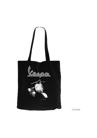 Vespa Scotter Siyah Kanvas Bez Çanta