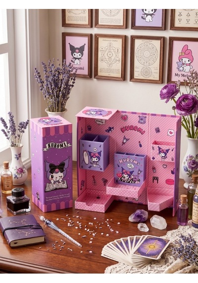 Kuromi Temalı Dik Organizer Kutusu Mor