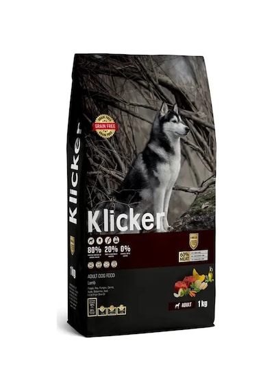 Klıcker Kuzulu Yetişkin Köpek Kuru Maması 1 KG