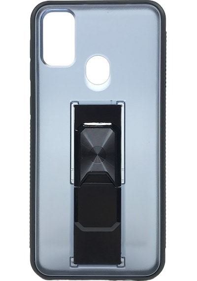 Nettech Samsung Galaxy M21 Uyumlu Microcase Mıknatıs Yüzüklü Arka Koruma Kılıf - Siyah Siyah