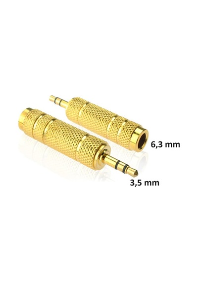 3.5 MM Erkek Aux To 6.3 MM Dişi Çivi Jack Jak Çevirici Altın Uç