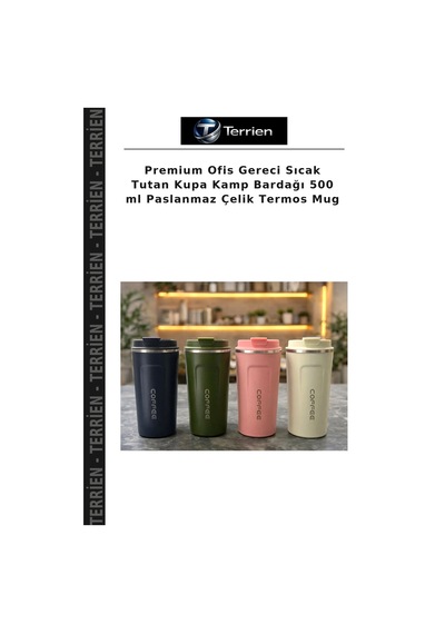 Premium Ofis Gereci Sıcak Tutan Kupa Kamp Bardağı 500 Ml Paslanmaz Çelik Termos Mug Çok Renkli