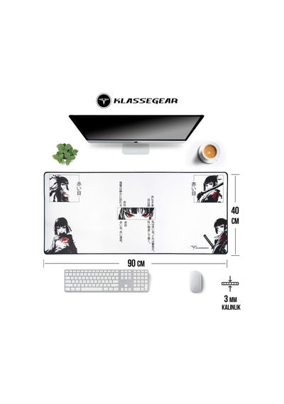 Klasse Pro - 10 Farklı Model Dikişli Kenar 90x40 Cm Oyuncu Gaming Mouse Pad Akai Me Pro, 90x40 Cm