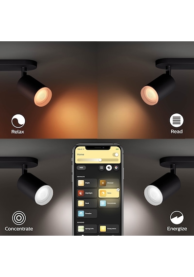 Philips Hue WCA Fugato Akıllı Led Spot Lamba 1x5.7W (Siyah)
