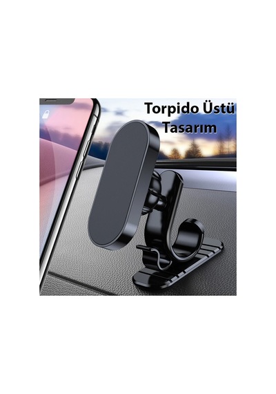 Ally Araç İçi Mıknatıslı Torpido Üstü Cep Telefonu Tutucu- 5775 - Karbul1156-7589 Siyah Siyah