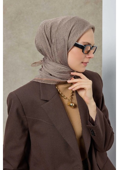 Silk Home Labirent Desen Lyocell Monare Eşarp - 6425 Vizon