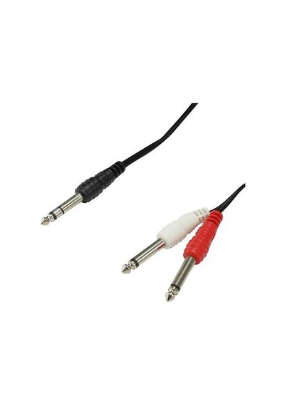 3.5MM Stereo Jak 2X 6.3MM Mono Gitar Jak 3 Metre