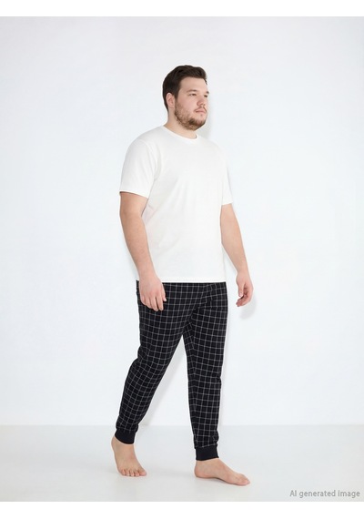 Lc Waikiki Lc Waıkıkı Siyah Standart Kalıp Ekose Desenli Erkek Pijama Alt