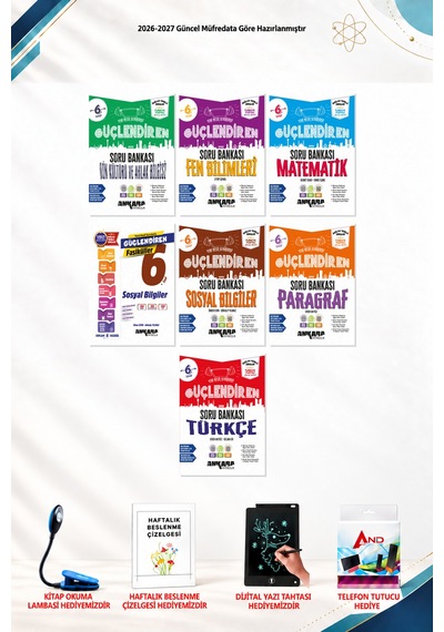 2026-2027 Ankara Yayıncılık 6. Sınıf 7 Kitap Seti - Sosyal Bilgiler Soru Bankası, Paragraf Soru Bankası, Türkçe Soru Bankası Soru