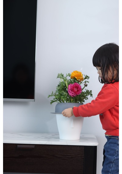 Dekoratif Kendini Otomatik Sulayan Akıllı Saksı Büyük Boy 25 X 22 X 25 Cm