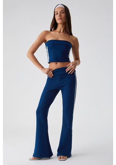 Grımelange BURGE Kadın Yakasız Kolsuz Slim Şeritli Lacivert Büstiyer