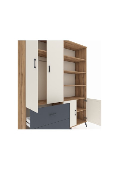 Hyperion Gardrop 7 Raflı 2 Çekmeceli Tek Askılı 176x44x221 Çam-aytaşı/antrasit Aytaşı/antrasit Hyperion Gardrop 7 Raflı 2 Çekmeceli Tek Askılı 176x44x221 Çam-aytaşı/antrasit Aytaşı/antrasit