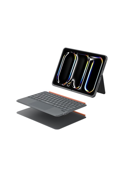 İpad Air 11 2025 M3 Uyumlu Wiwu Mk-005 Combo 3in1 Kalem Bölmeli Klavyeli Standlı Kılıf Gri