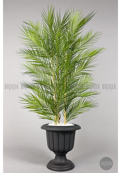 Biçiçek Yapay Areka Palmi̇yesi̇ 130 Cm 33 Yaprak Antresi̇t Nergi̇s Saksıda