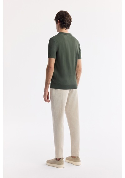 Avva Erkek Haki Polo Yaka Rayon Triko Regular Fit T-shirt A51y5015