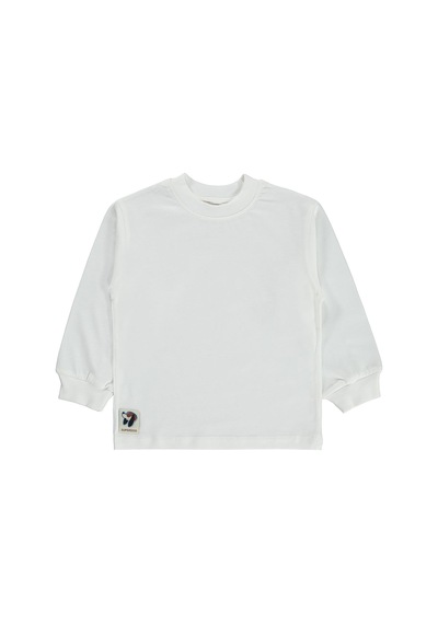 Silversun Kids Silversun Basic Etiket Armalı 2-7 Yaş Sweatshirt - Ekru