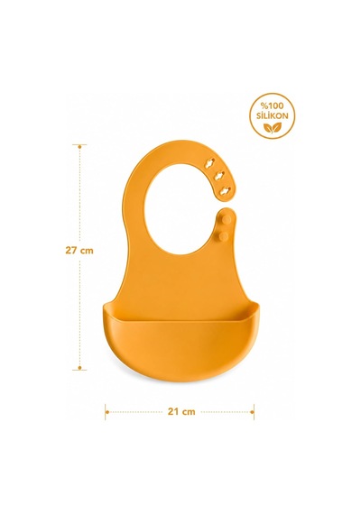 Bpa İçermeyen%100 Silikon Bebek Mama Önlüğü Kaydırmaz Cepli Bebek Önlüğü Sarı Belirtilmemiş
