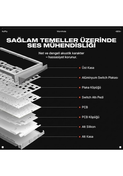 Nuphy Wh80 Tri-mode Hall Effect Manyetik Oyuncu Klavyesi