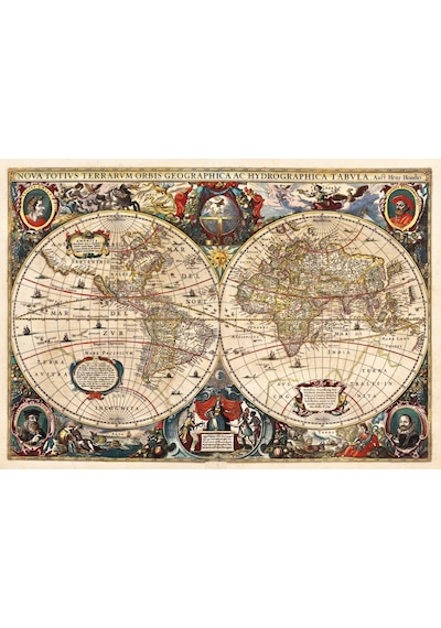 Ks Games 2000 Parça 17. Yüzyıl Dünya Haritası Puzzle - Hendrik Hondius