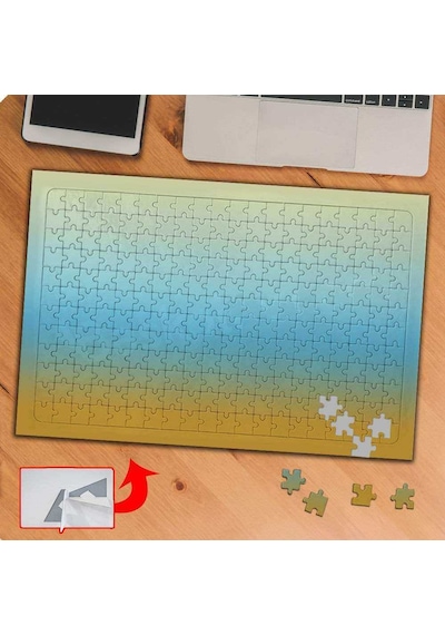 Degrade Gradyan-sarı Mavi 240 Parça Puzzle Yapboz Tablo-gd9