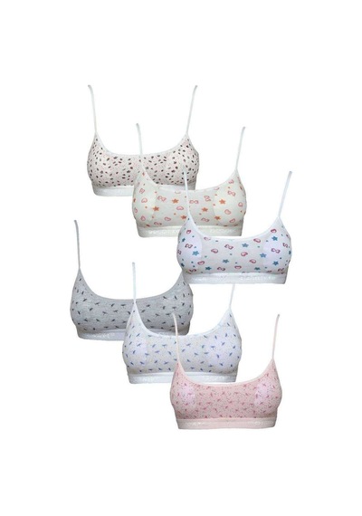 Pedli Ip Askılı Yarım Atlet Desenli Büstiyer 6 Lı Set 2 Beden: L-xl Diğer