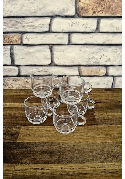 Saplı Kahve Bardağı- Espresso Bardağı 6 Adet - 90 Cc