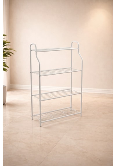 Modern Beyaz 4 Katlı Metal Çiçeklik Standı: Çok Amaçlı Mutfak,kitaplık&dekoratif Lüks Stand