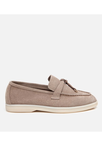 Hotiç Kadın Süet Deri Vizon Klasik Loafer