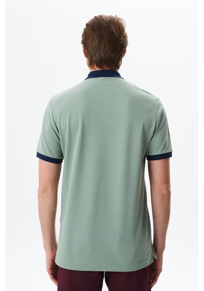 AR-MA Arma Erkek Regular Fit Basic % 100 Pamuk Pike Fermuarlı Polo Yaka Tişört Y29374354302 Yeşil