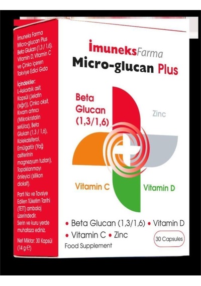 Imuneks Farma Micro Glucan Plus Beta Glucan 30 Kapsül