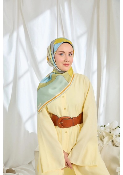 Silk Home %100 Twill İpek Eşarp S543 Çağla Yeşili