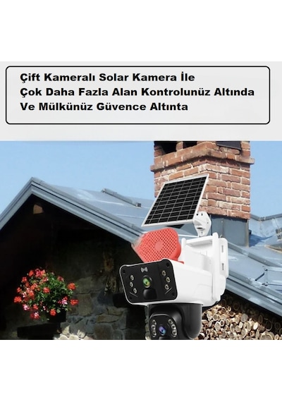 4g Çift Kameralı Sirenli Hareket Takipli Sim Kartlı Solar Kamera