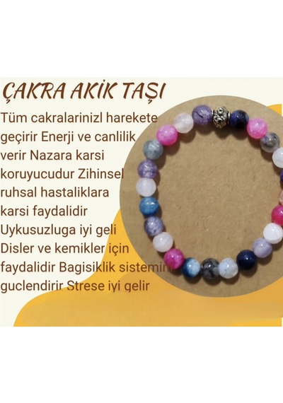 Fy Doğaltaş Çakra Akik Bileklik 7 Çakra