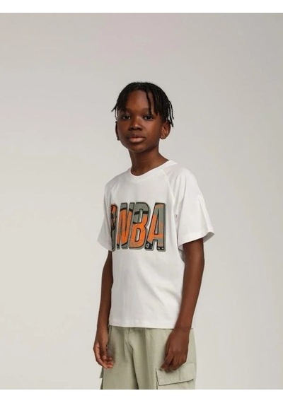 Escabel Erkek Çocuk Pamuklu Baskılı Tshirt-15604 Beyaz