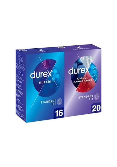 Durex Chill Karma Prezervatif 20'li + Klasik Prezervatif 16'lı Durex Chill Karma Prezervatif 20'li + Klasik Prezervatif 16'lı