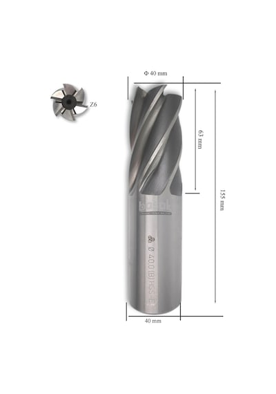 Mte 40 Mm Parmak Freze Hss-co5 Dın 844/b-n