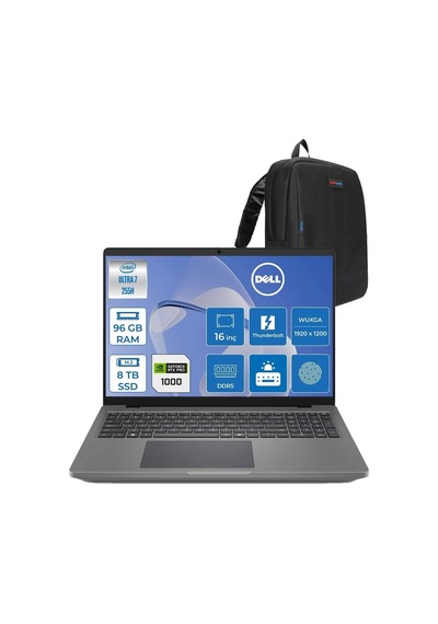 Dell Promax 16 MC16250 APROMAX1604F56 Ultra 7-255H 96 GB 8 TB SSD 8 GB RTXPRO1000 16" W11P Dizüstü Bilgisayar