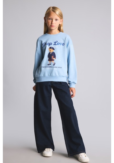 Defacto Baggy Fit Ekstra Konforlu Ve Dökümlü Jean Pantolon Kız Çocuk I2059a826aunm34 Mavi-nm34