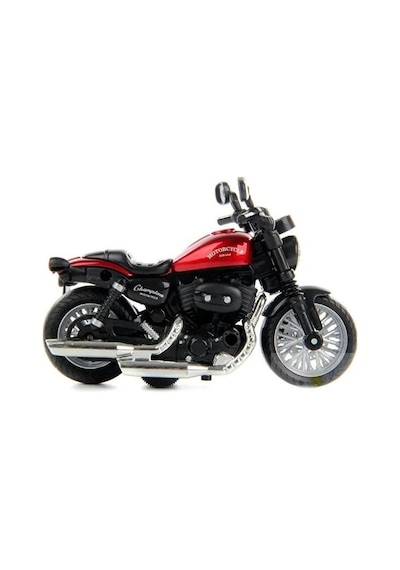 Çek Bırak1:14 Die-cast Clasic Motosiklet - Kırmızı Turuncu